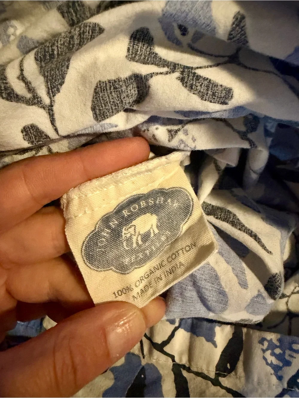 John Robshaw Zoya Azure Queen Duvet Cover + King Sham Organic Cotton